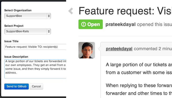 Screenshot of Github Issues