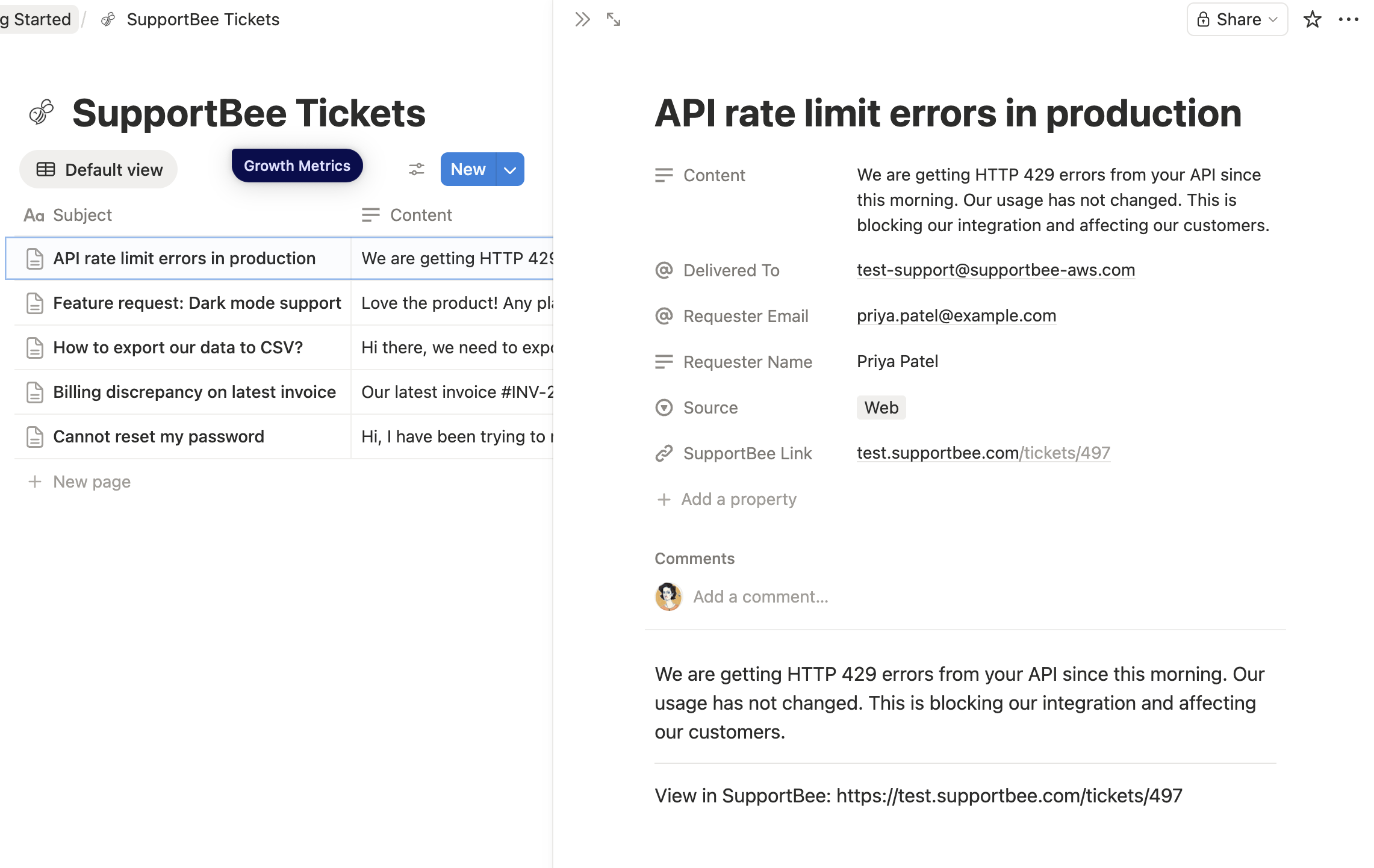 Screenshot of Notion
