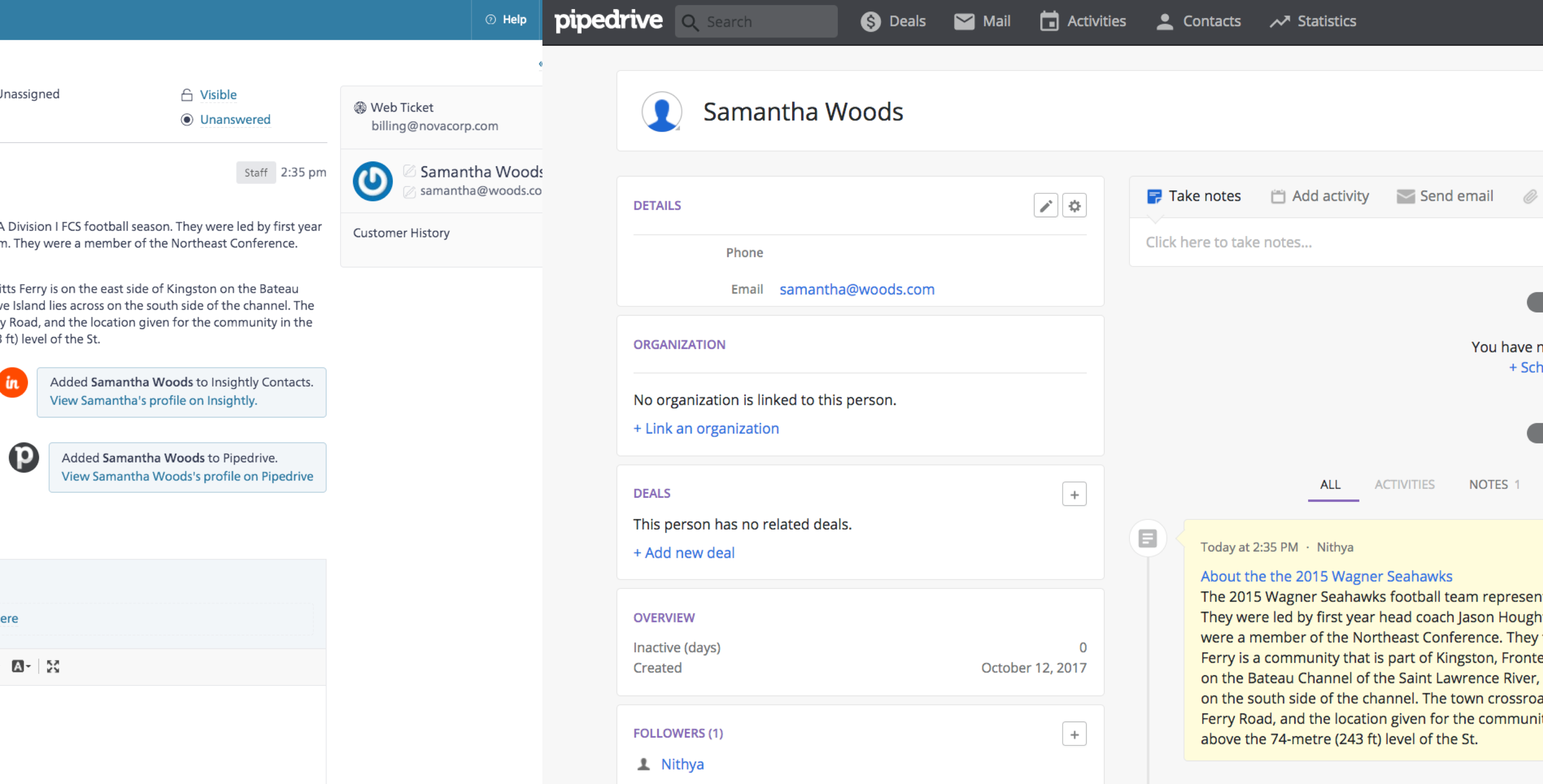 Screenshot of Pipedrive