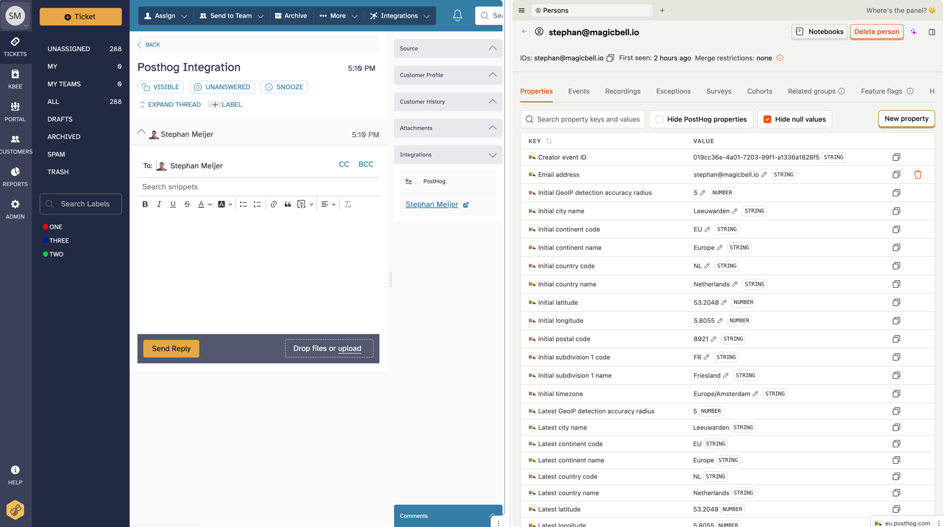 Screenshot of PostHog