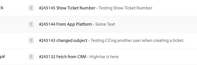 Screenshot of Show Ticket Number